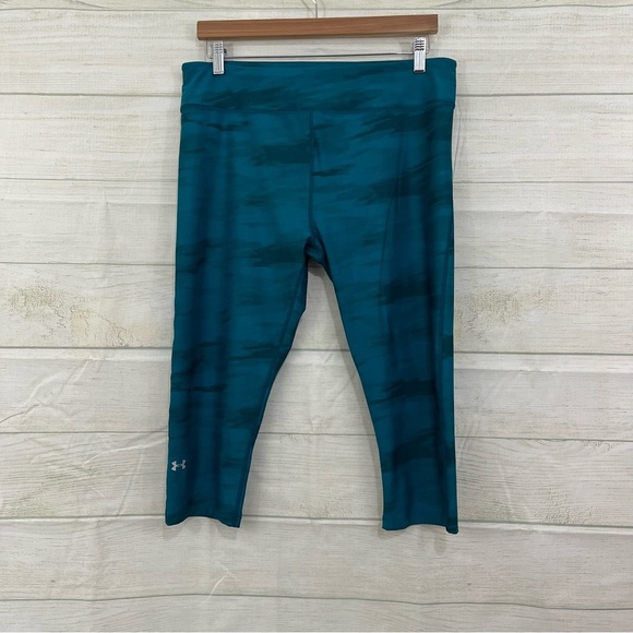 Under Armour Teal Stripe Heat Gear Compression Capri - Picture 1 of 8